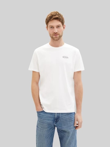 TOM TAILOR Shirt 'Tom Tailor Printed T-shirt White 1042195 20000' in White