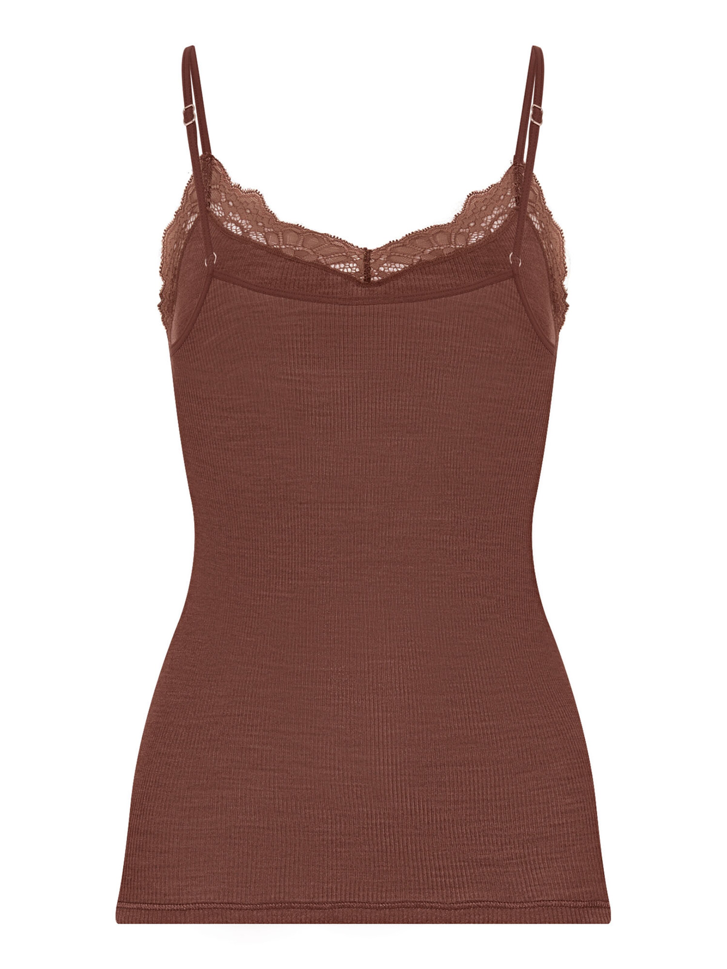 Hanro Top ' Woolen Lace ' in Bruin