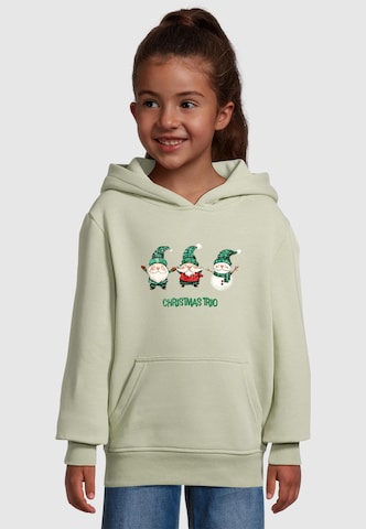 Merchcode Sweatshirt 'Christmas Santa Trio' in Grün: Vorderseite