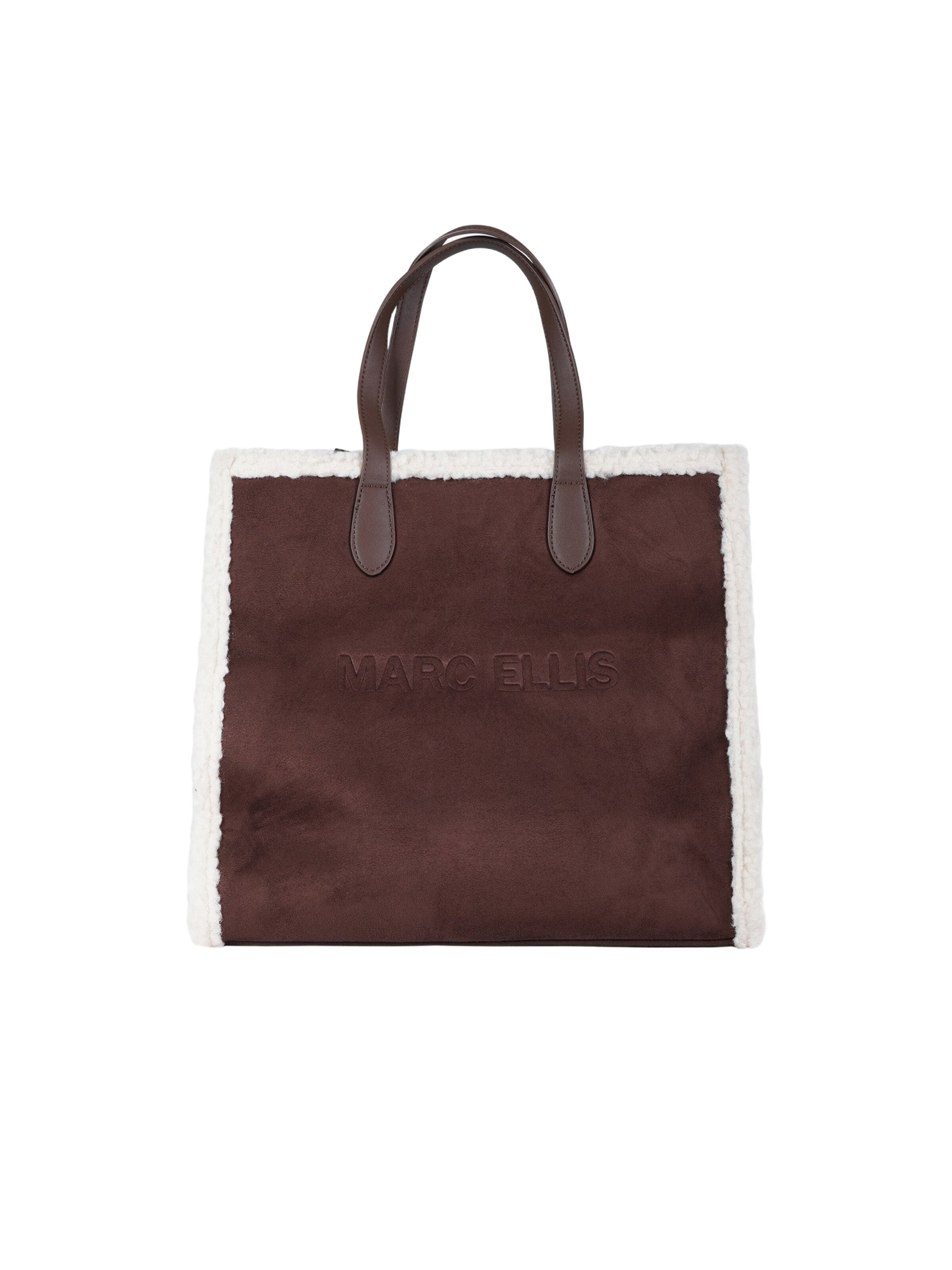Borsa a mano 'Buby Suede L' di Marc Ellis in marrone: frontale
