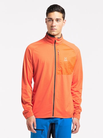 Haglöfs Athletic Fleece Jacket 'Mirre Mid' in Orange: front
