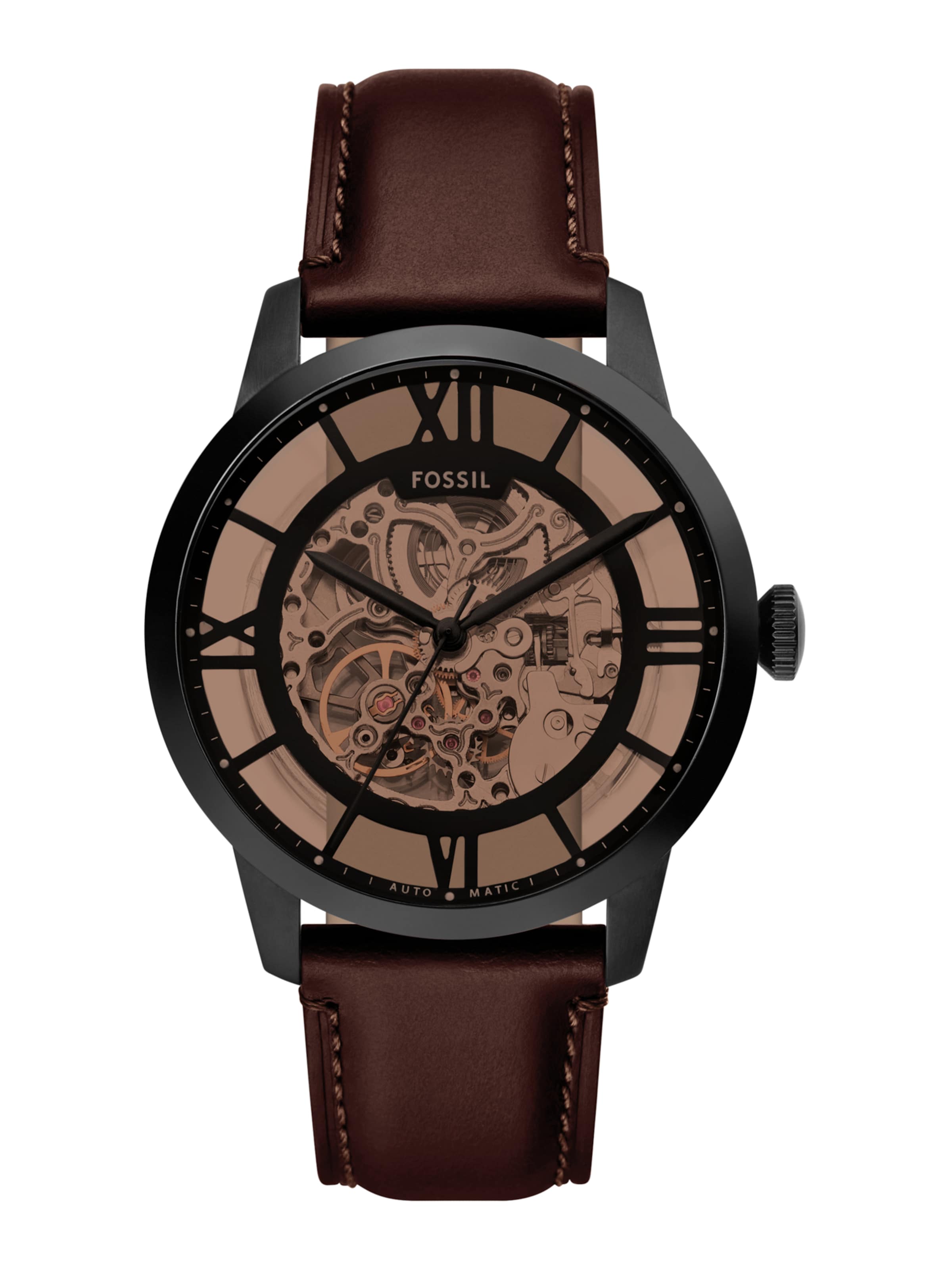 Ceas analogic 'Townsman' de la FOSSIL pe negru: față