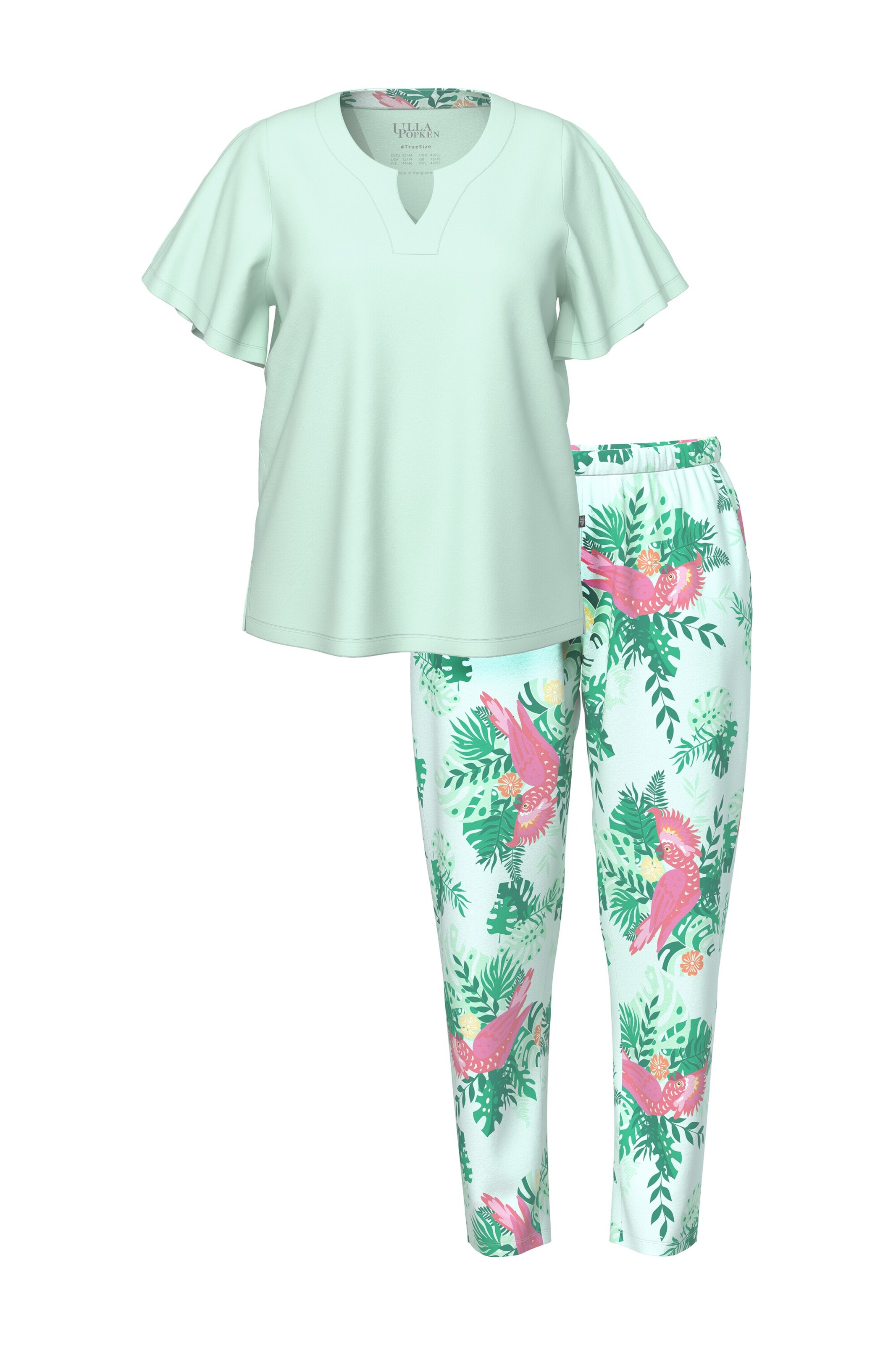 Ulla Popken Pyjamabroek in de kleur Groen, Productweergave