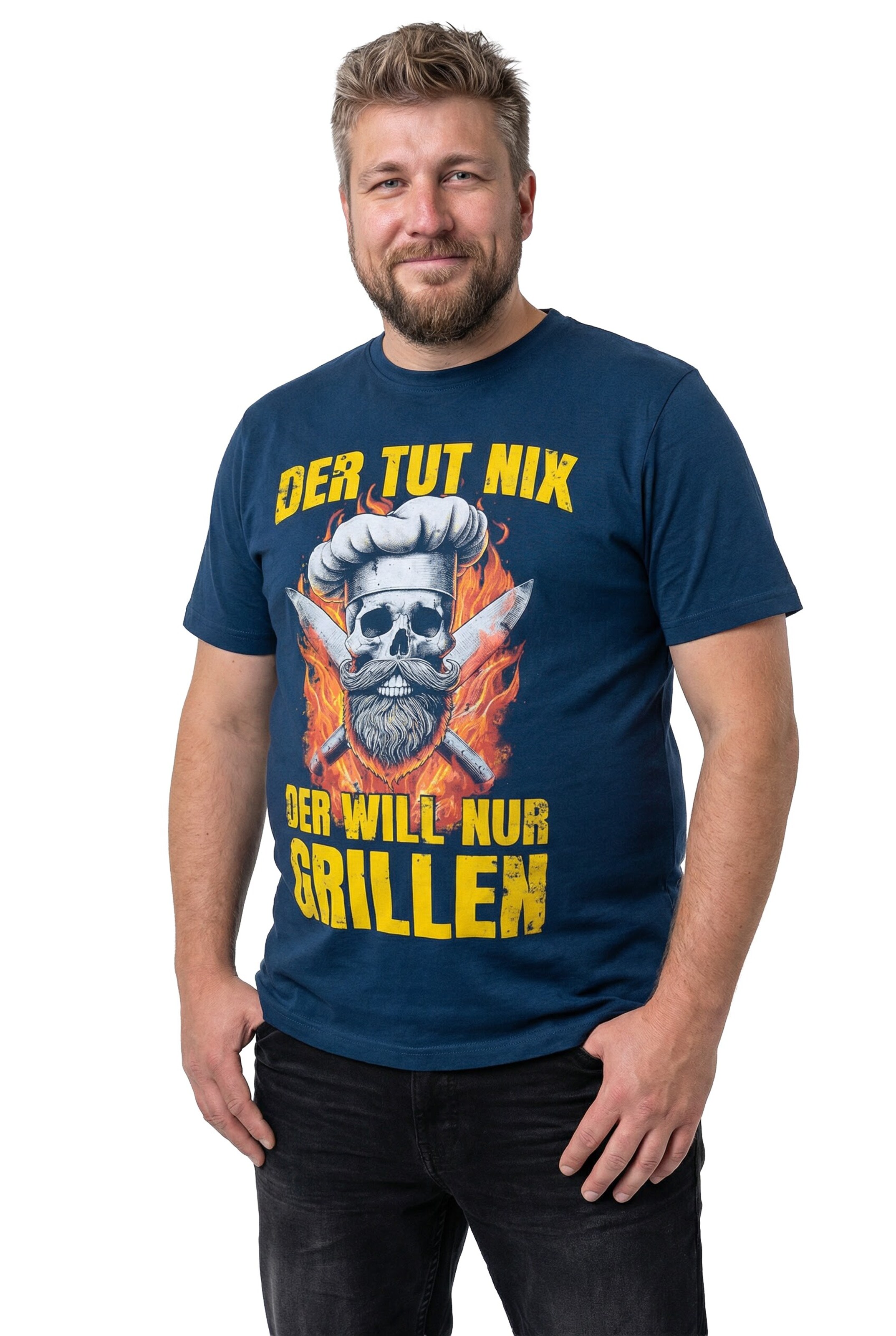 Men Plus Shirt in Blue: front