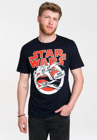 LOGOSHIRT T-Shirt 'X-Wings' in Blau: predná strana