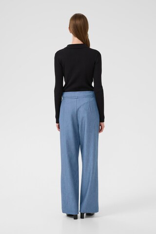 KAREN BY SIMONSEN Wide leg Bandplooibroek 'KBRo' in Blauw