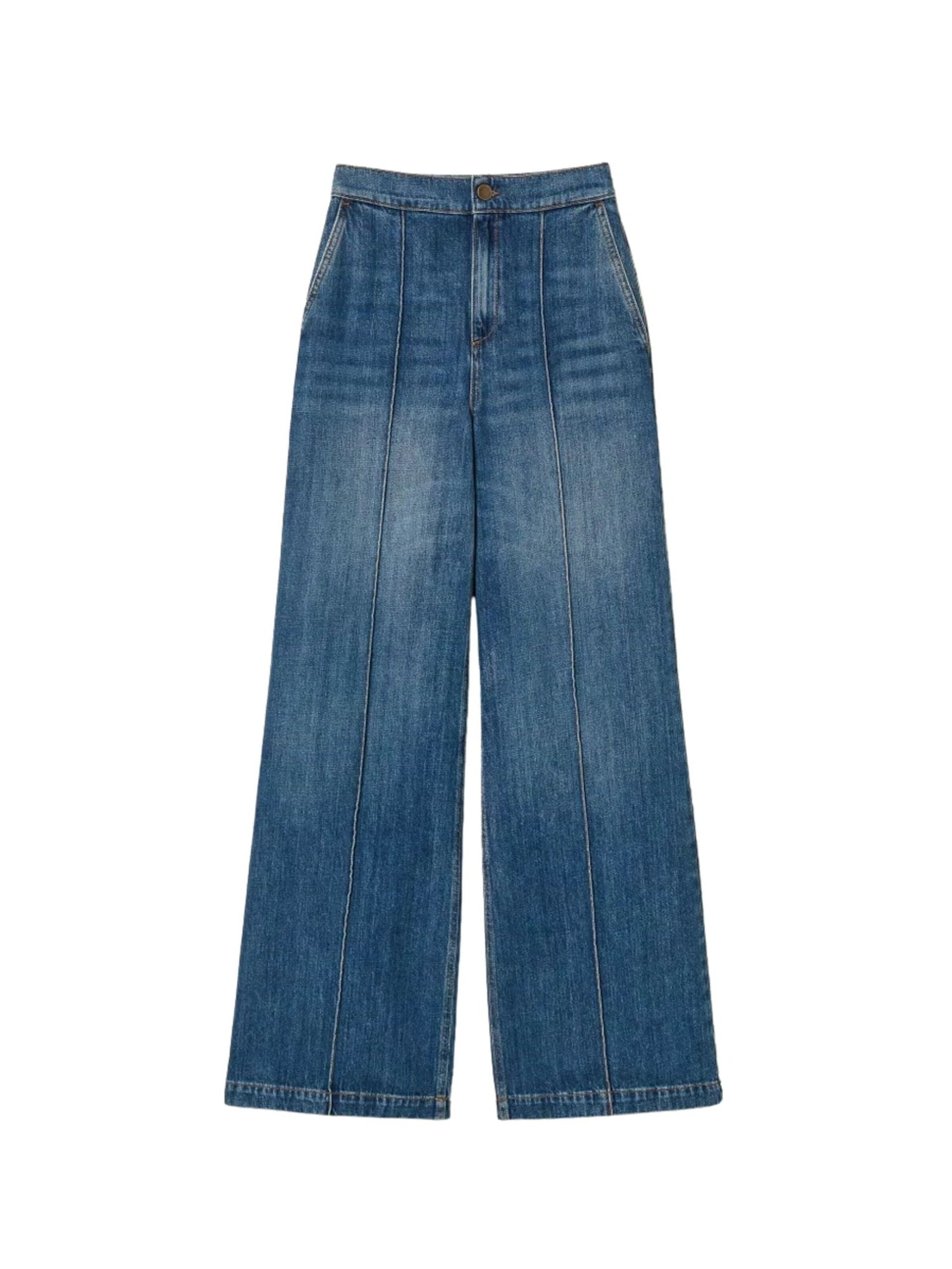 Baggy Jeans 'Wide Leg Jeans with Pintucks' di Twinset in blu: frontale