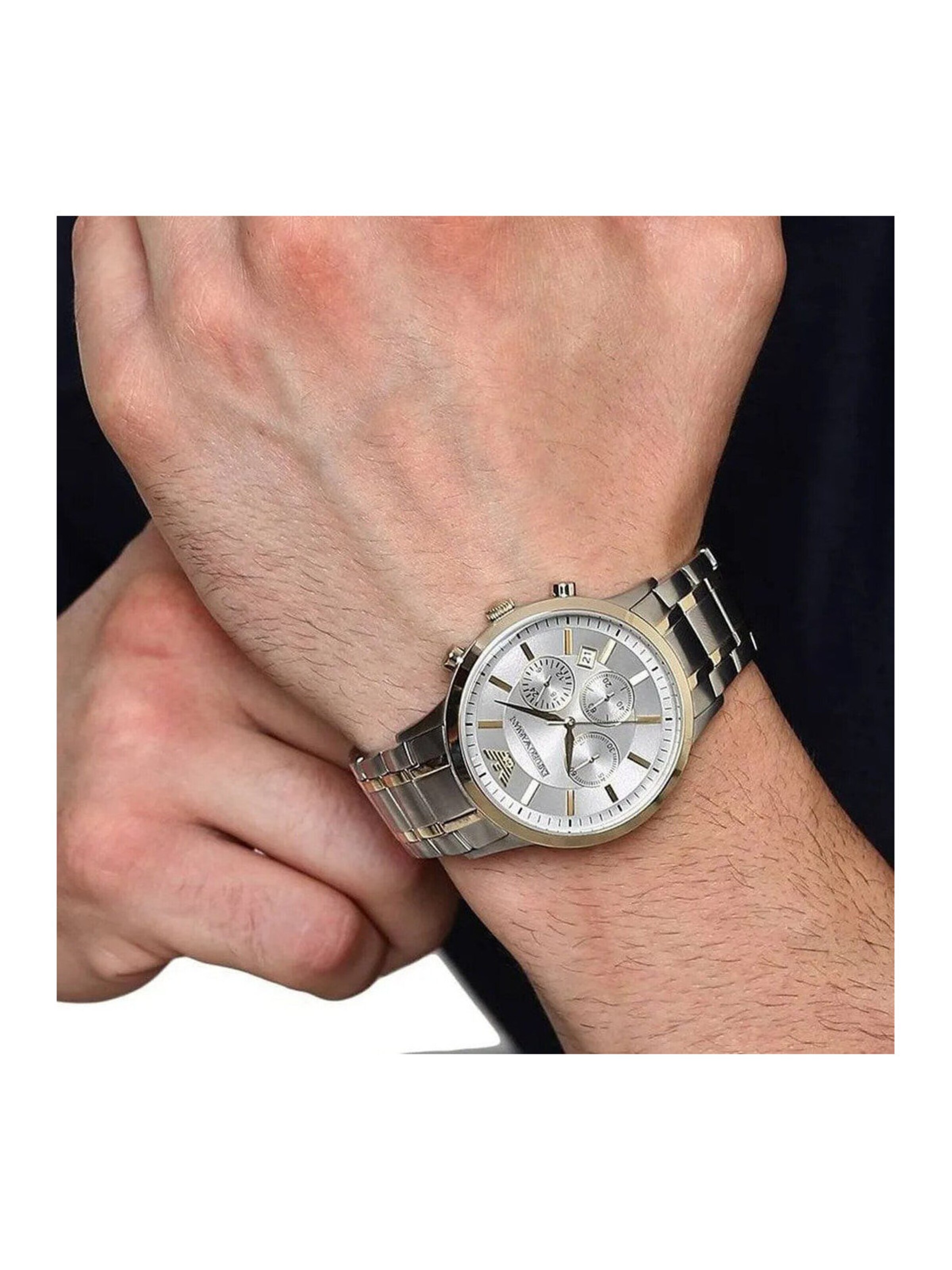 Orologio analogico 'MONTRE HOMME EMPORIO ARMANI Chronographe AR11076' di Emporio Armani in grigio