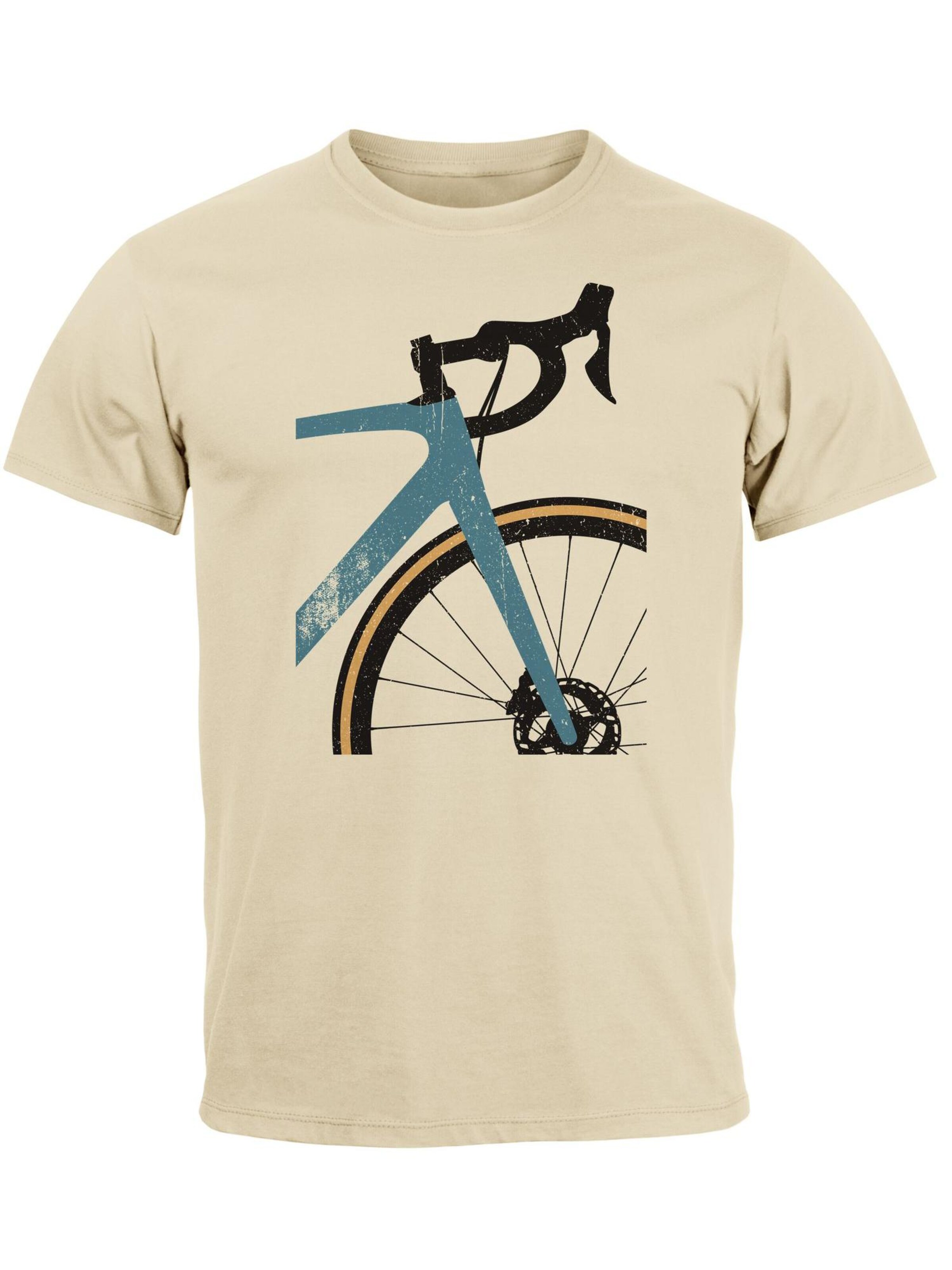 Neverless Shirt 'Rennrad'‌ in Beige: Vorderseite