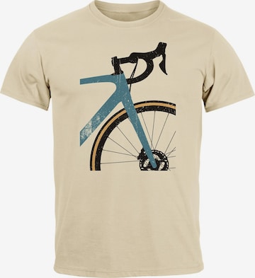 Neverless Shirt 'Rennrad' in Beige: Vorderseite