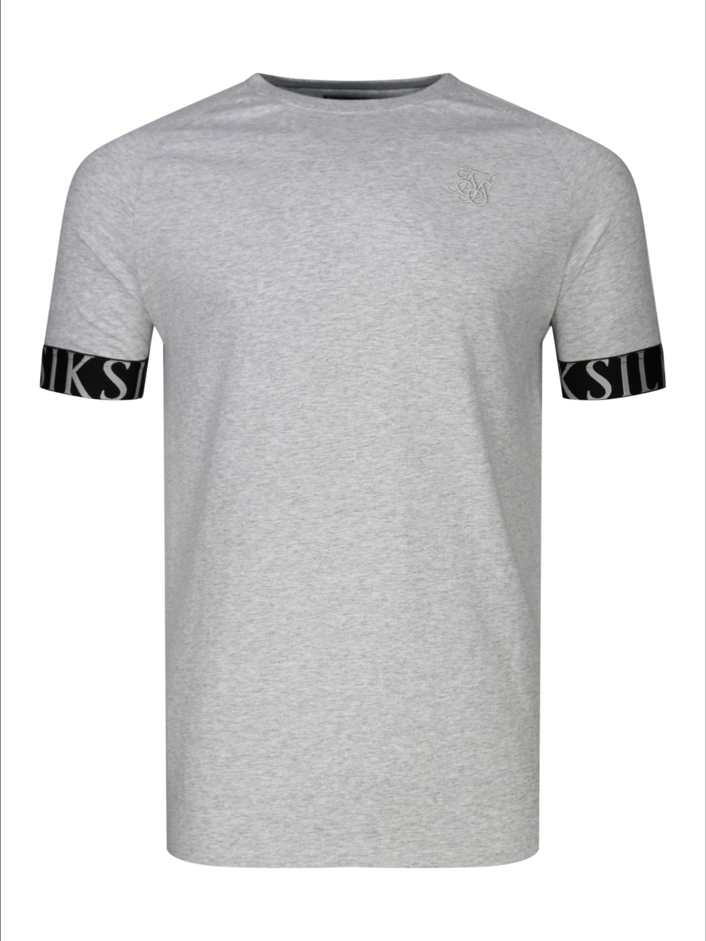 SikSilk T-Shirt en gris chiné / noir, Vue avec produit