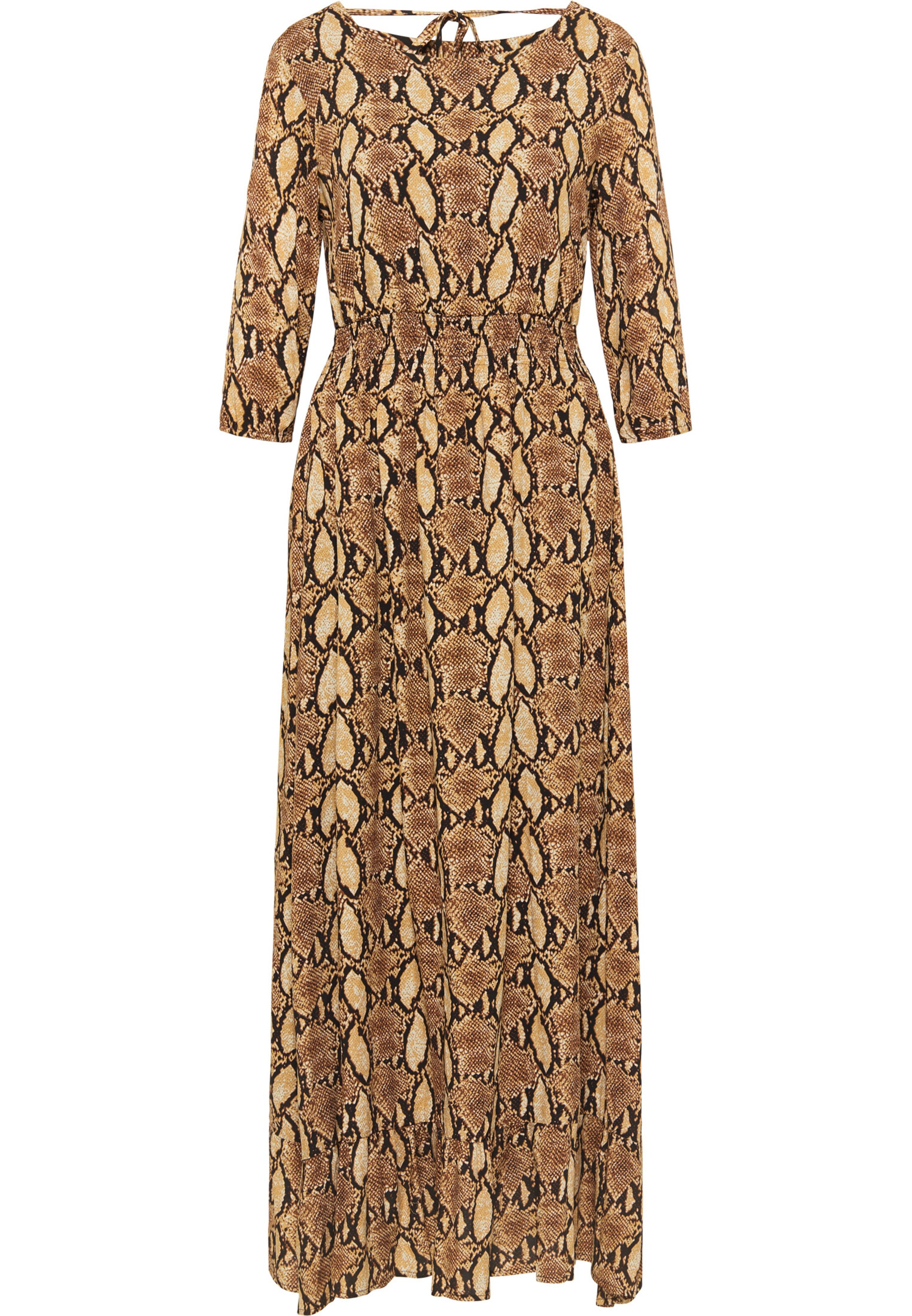 faina Kjole i beige / brun / mørkebrun, Produktvisning