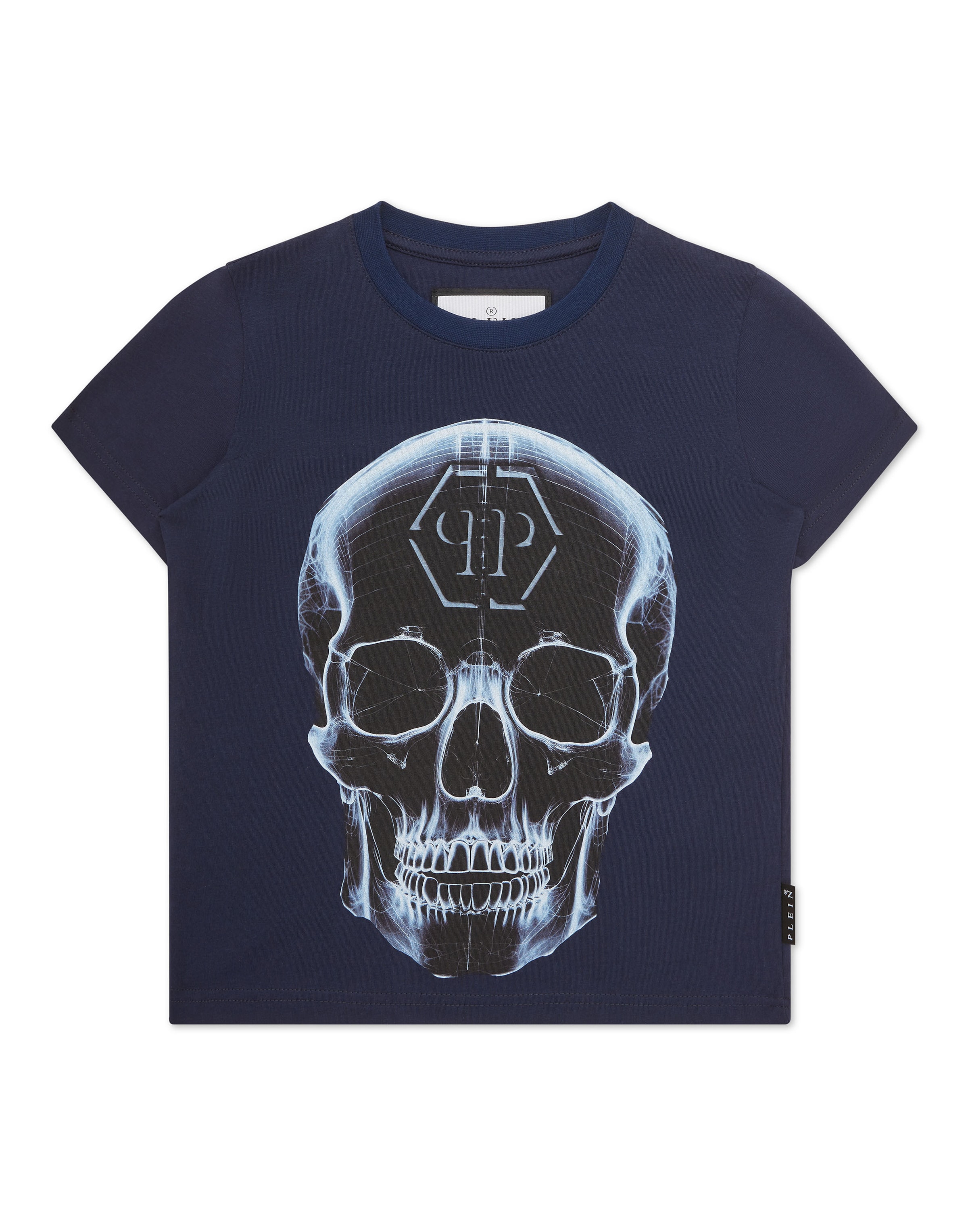 Philipp Plein Shirt 'Skull' in Blauw: voorkant