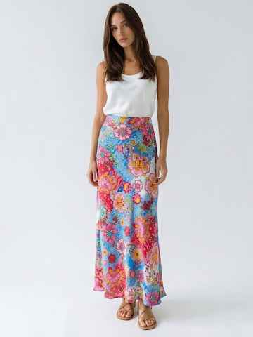 Introvertie VIENNA - Falda 'Oia Bias Cut Silk Skirt' en Mezcla de colores: frente