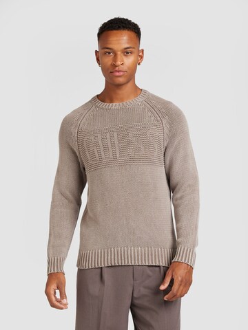 GUESS Trui 'ELLERY' in Bruin: voorkant