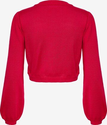 SAINT TROPEZ Knit Cardigan in Red