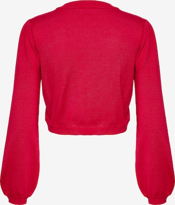 SAINT TROPEZ Knit Cardigan in Red