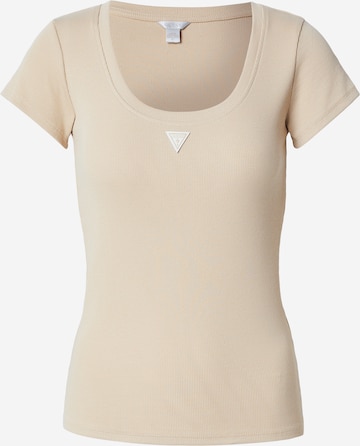 T-shirt GUESS en beige : devant