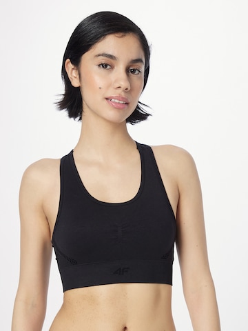 4F Bralette Sports Bra in Black: front