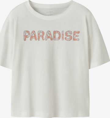 NAME IT Тениска 'NKFVONAYA' в бяло: отпред