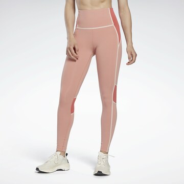 Skinny Pantaloni sport de la Reebok pe roșu: față