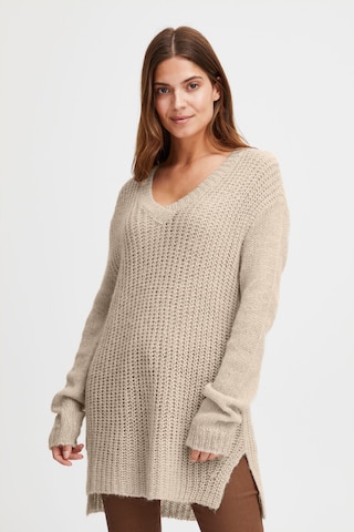 Fransa Sweater 'Bien' in Beige: front