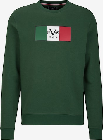 19V69 ITALIA Mikina 'Nico Carrier 5' – zelená: přední strana