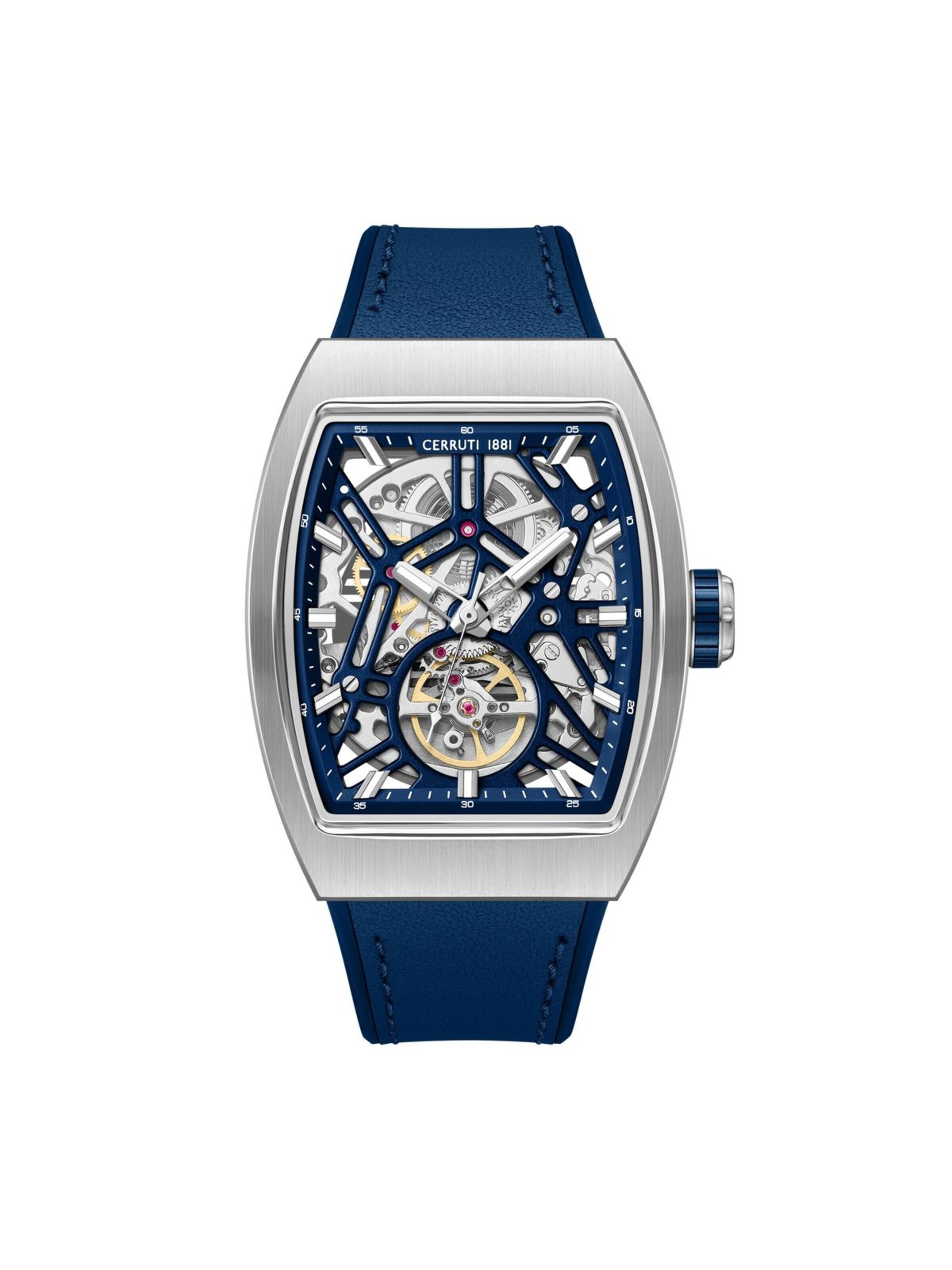 Montre à affichage analogique 'Calliano' CERRUTI 1881 en bleu : devant
