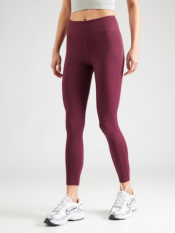 Reebok Skinny Workout Pants 'LUX' in Red: front