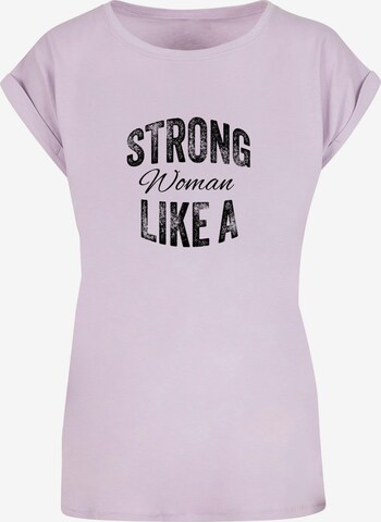 Merchcode T-Shirt 'WD - Strong Like A Woman' in Lila: predná strana