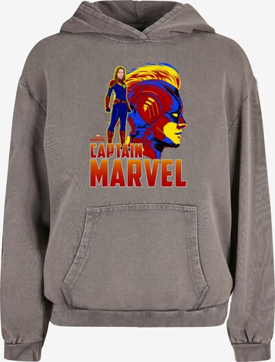 ABSOLUTE CULT Sweatshirt 'Captain Marvel - Character' in blau / goldgelb / grau / dunkelrot, Produktansicht