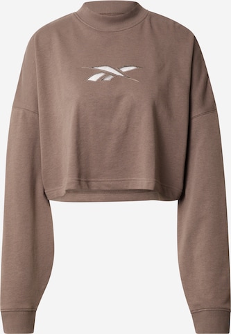 Reebok - Sweatshirt de desporto em castanho: frente