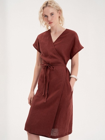 AmourLinen Sommerkleid 'Rome'‌‌ in Rot: Vorderseite