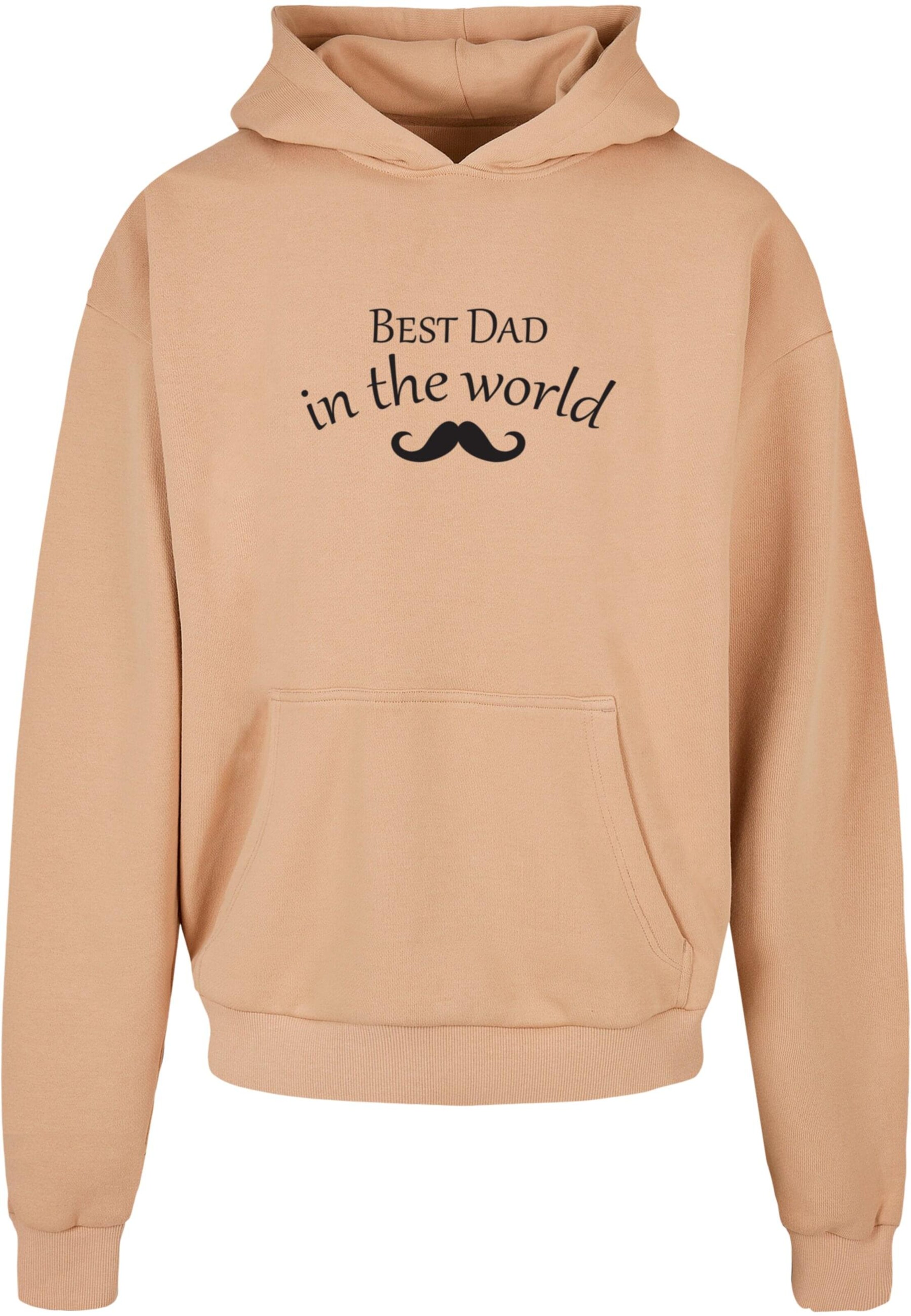 Merchcode Sweatshirt 'Fathers Day - Best Dad In The World 2' in Beige: voorkant
