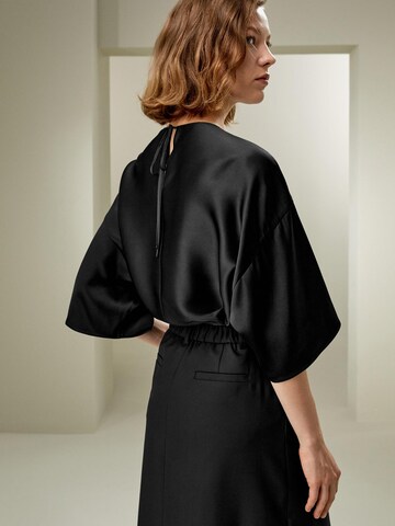 Camicia da donna 'LILYSILK Lässige Rundhals Seide Bluse' di Lilysilk in nero