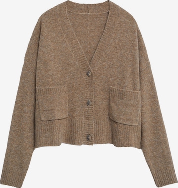 MANGO Knit Cardigan 'CANADA' in Brown: front