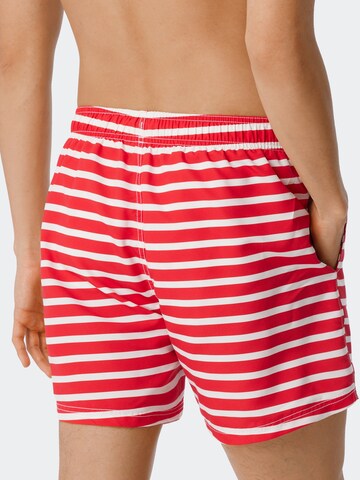 SCHIESSER Board Shorts ' Aqua Sumerged ' in Red