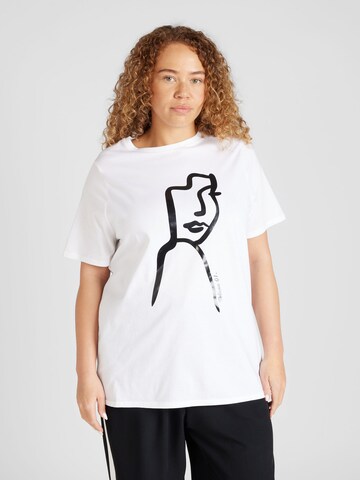 T-shirt River Island Plus en blanc : devant