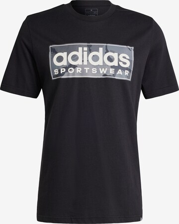 ADIDAS SPORTSWEAR Performance Shirt 'Camo Linear' in Black: front