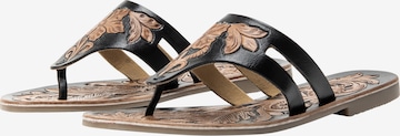 usha FESTIVAL T-Bar Sandals in Black