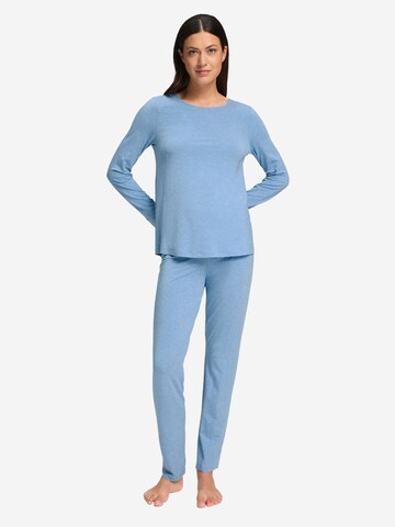 Pyjama ' Natural Elegance ' Hanro en bleu : devant