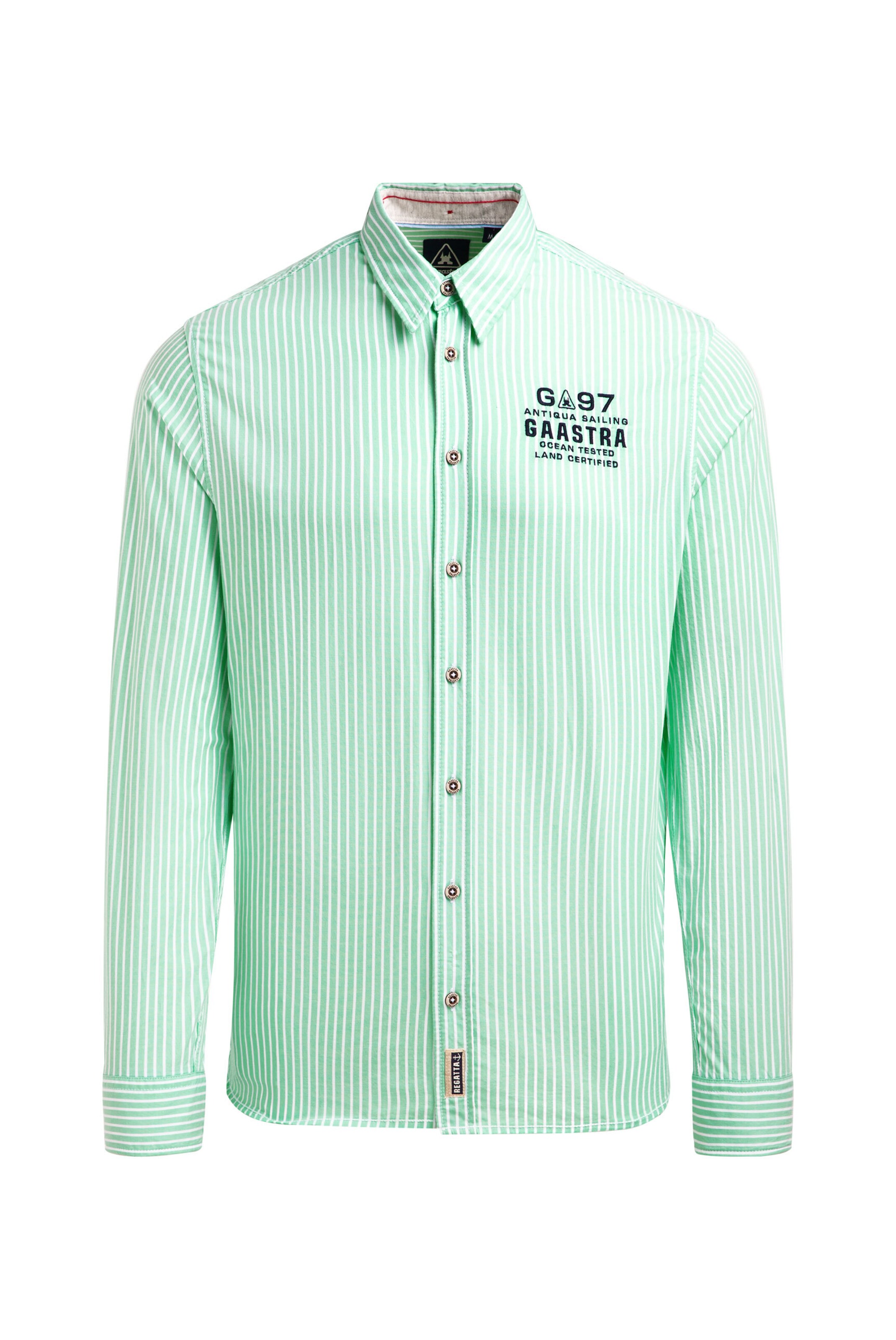 Gaastra Slim Fit Oxford Langarmhemd mit Artworks in Grün: Vorderseite