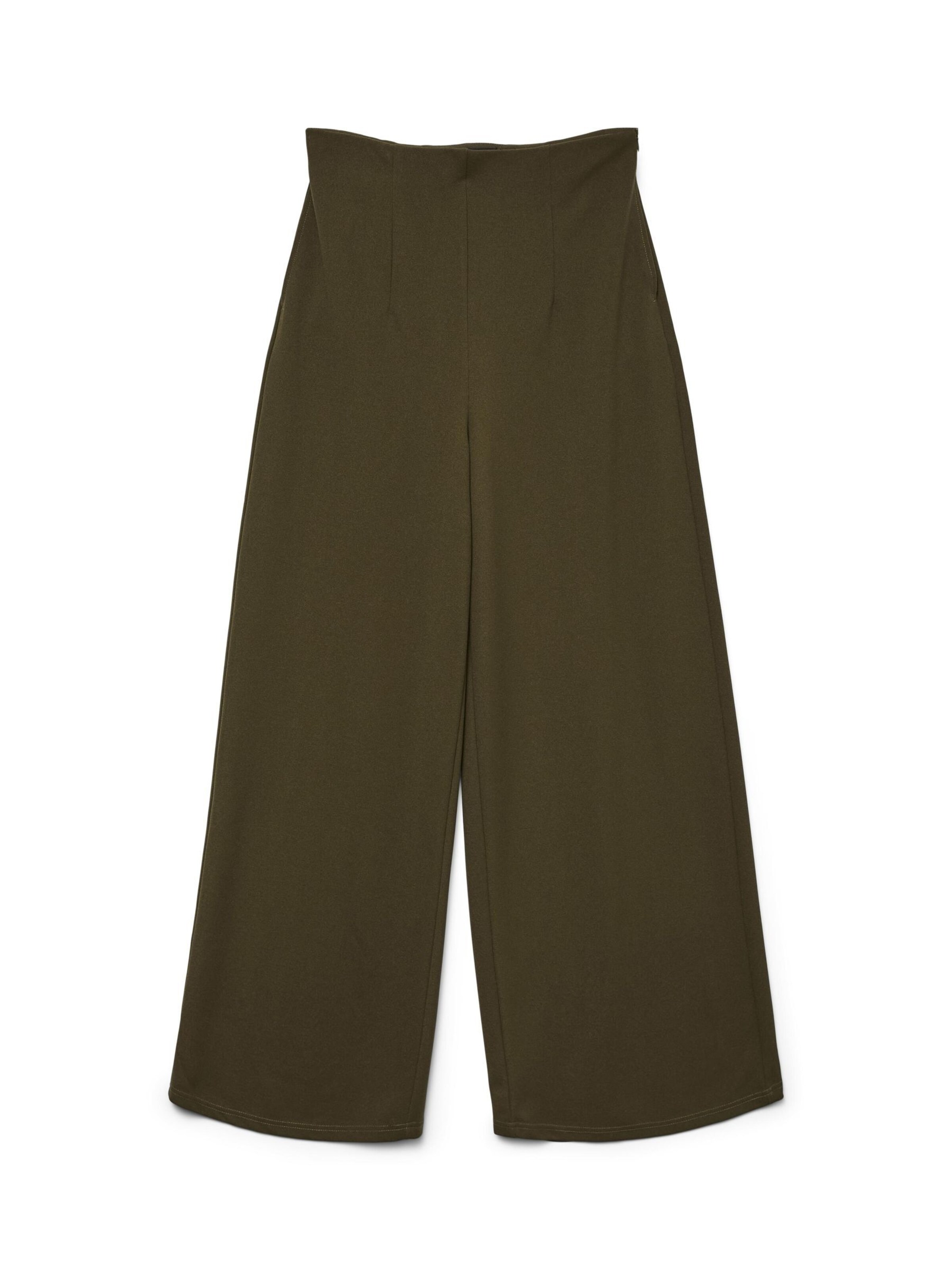 VERO MODA Wide leg Bandplooibroek in Groen: voorkant