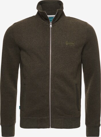 Superdry Zip-Up Hoodie in Green: front