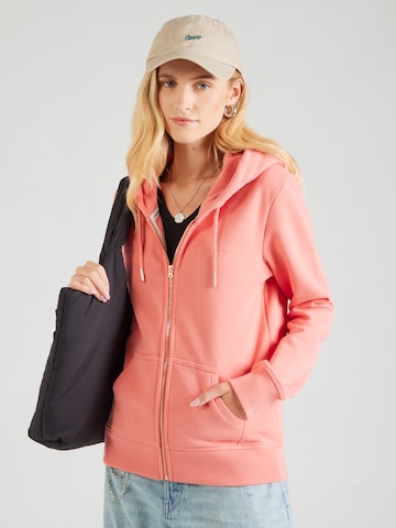 Superdry Tepláková bunda 'Essential' - Červená: predná strana