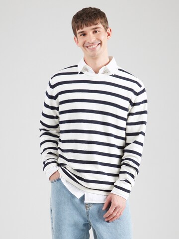 Pull-over 'JJESUMMER' JACK & JONES en blanc : devant
