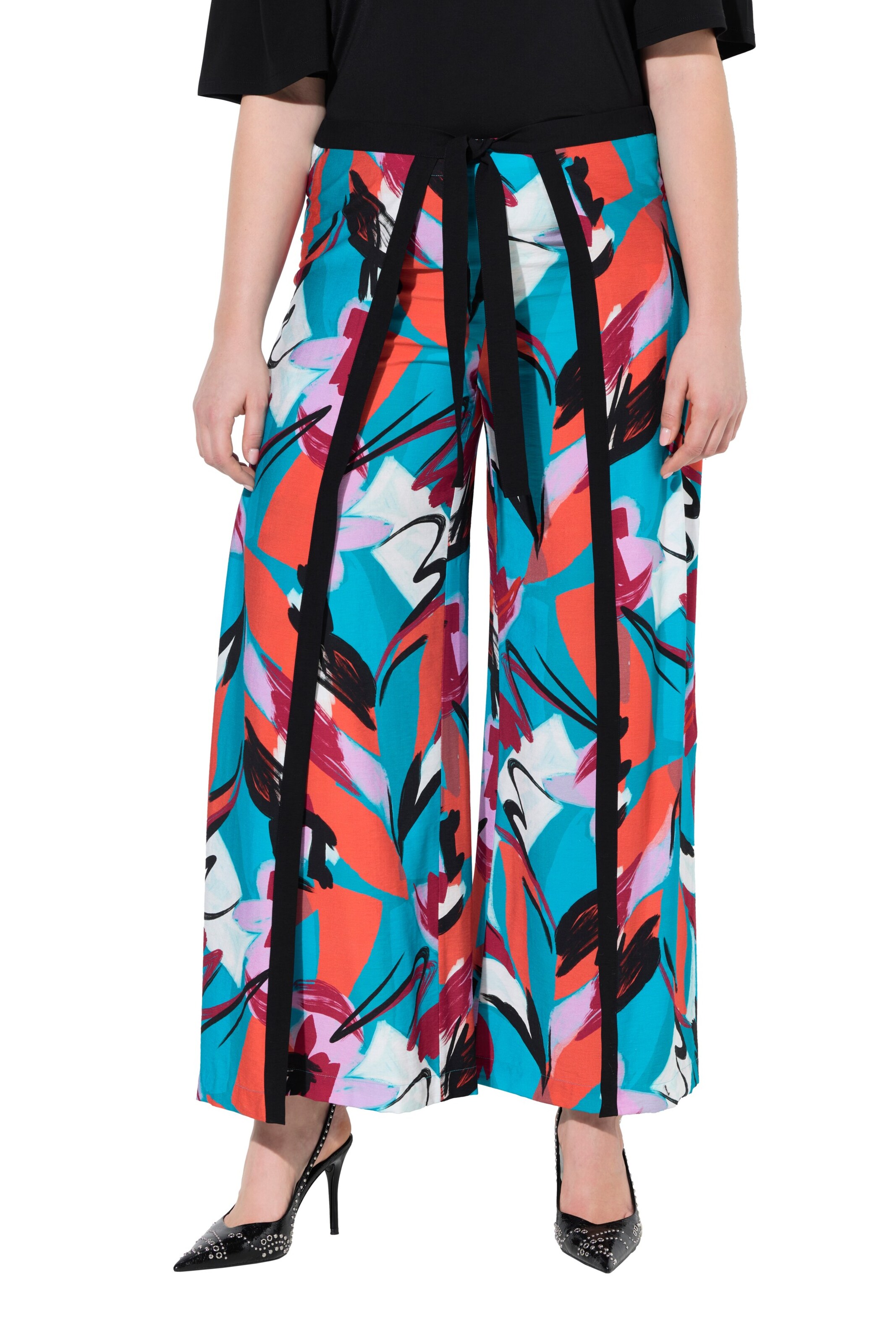 Ulla Popken Loosefit Broek in Blauw: voorkant