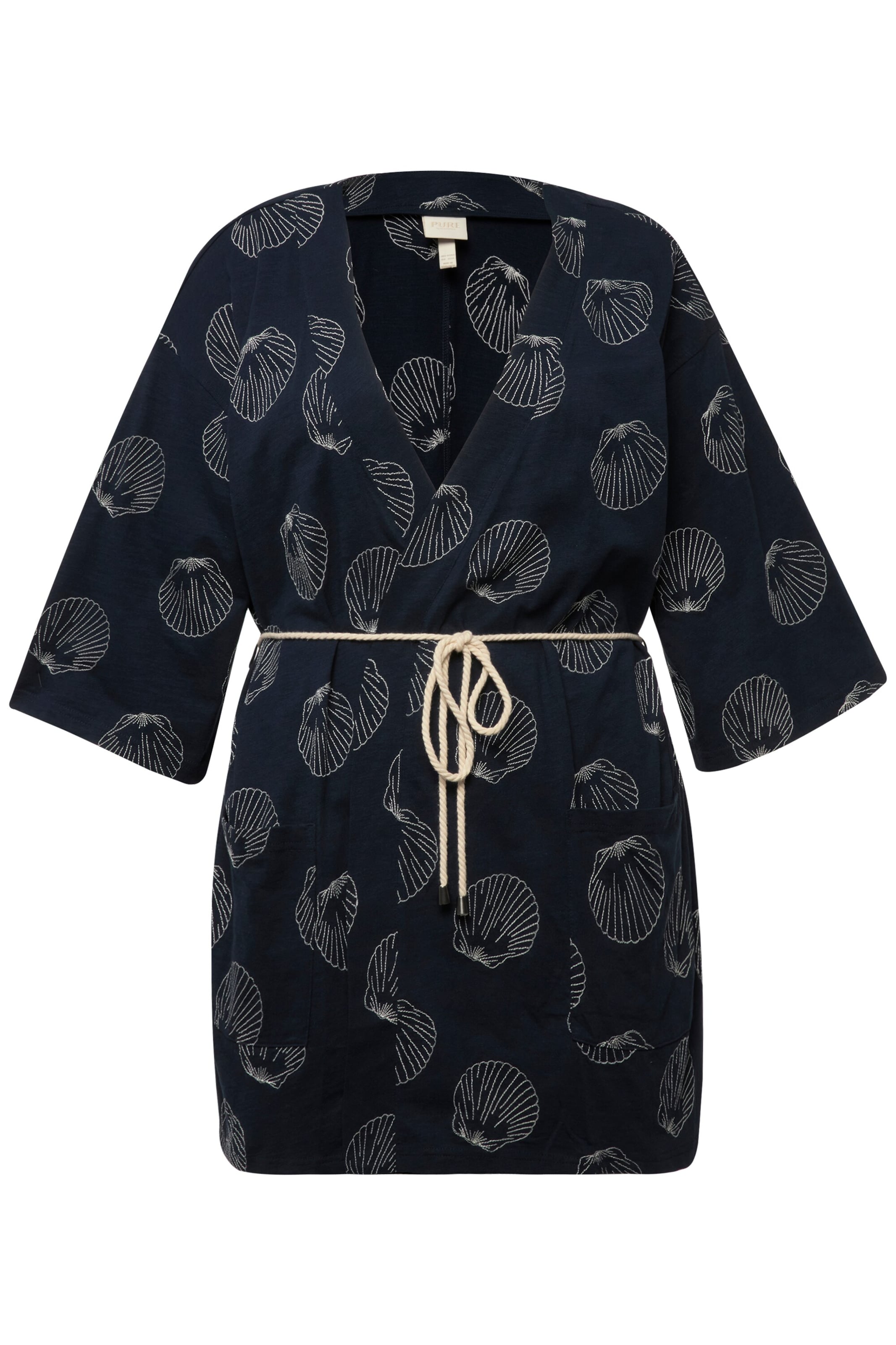 Ulla Popken Kimono in Blau: Vorderseite