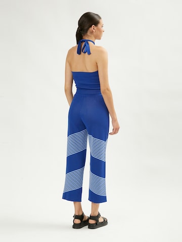 Influencer - Loosefit Pantalón 'Striped knit pants' en azul