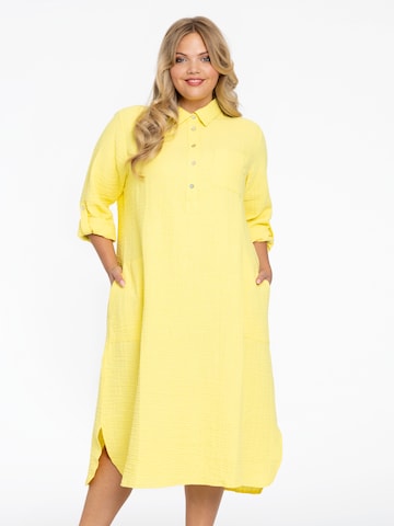 Yoek Shirt Dress in Yellow: front